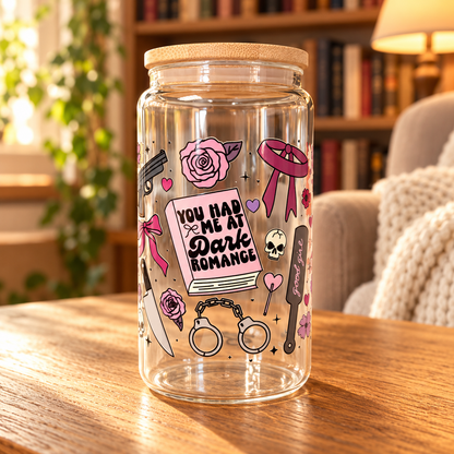 Bookish Romance Trope Cup – Clear Tumbler for Book Lovers